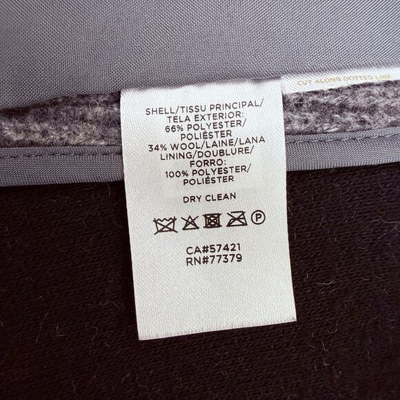 Ann Taylor Hutton Blazer Size 4 Gray Brushed Wool Ribbed Knit Classic Chic - Picture 11 of 16